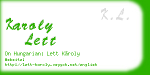 karoly lett business card